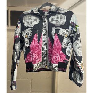 Gianni Versace Vintage Maschere Print Bomber Jacket Rare